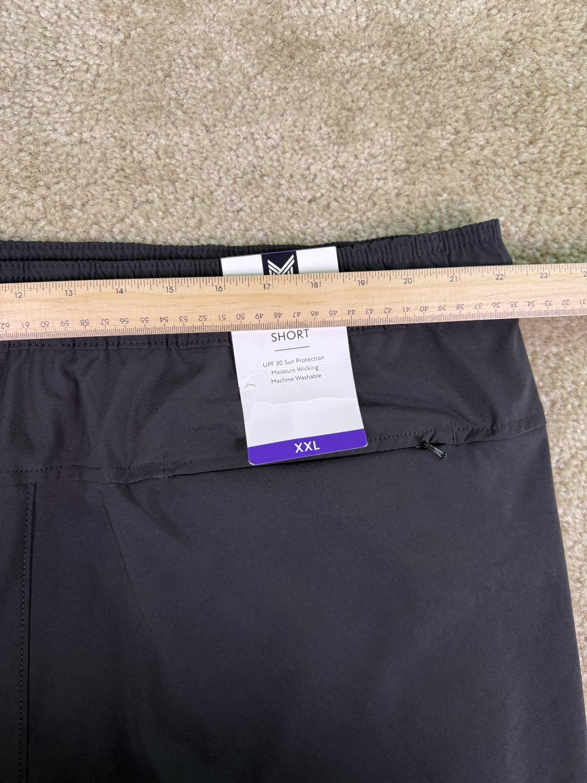 Member’s Mark Men’s Draw-cord Pockets Tech Pull On Short Size XXL Black E880