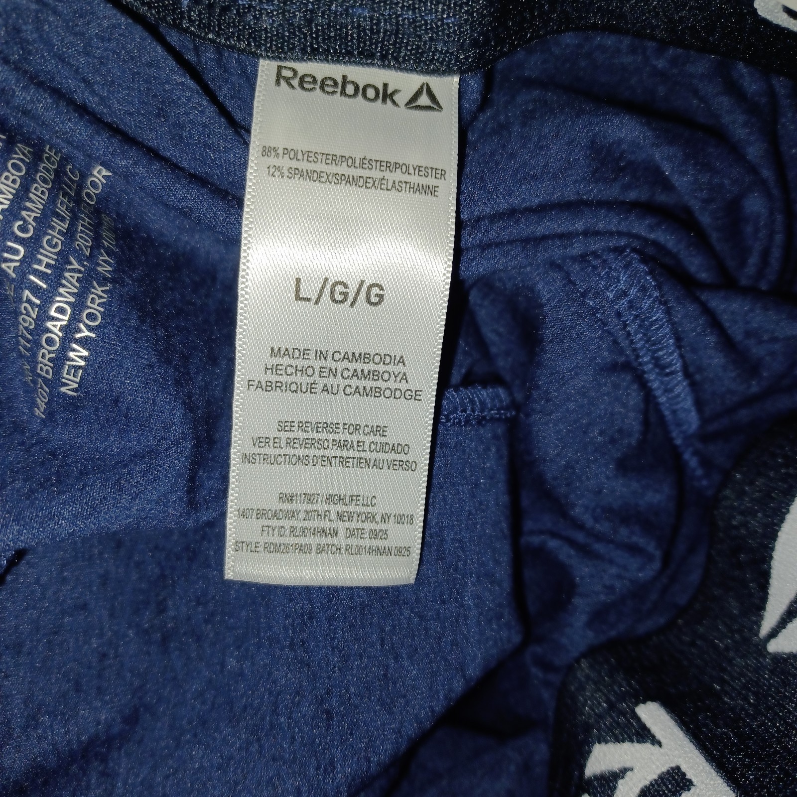 Reebok Men’s L Legacy Slim Jogger Pants Ribbed Cuff Medieval Blue Heather (HC)