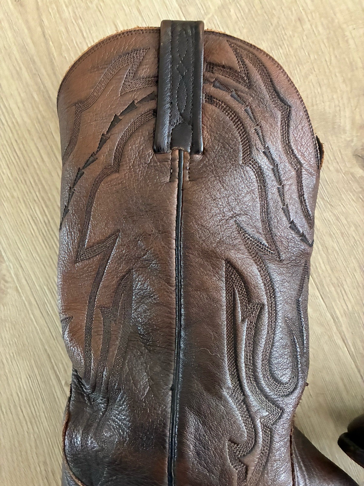Lucchese Cowboy Boots 2000 Lone Star Calfskin Men’s 11 B T3099R4 Walnut Brown