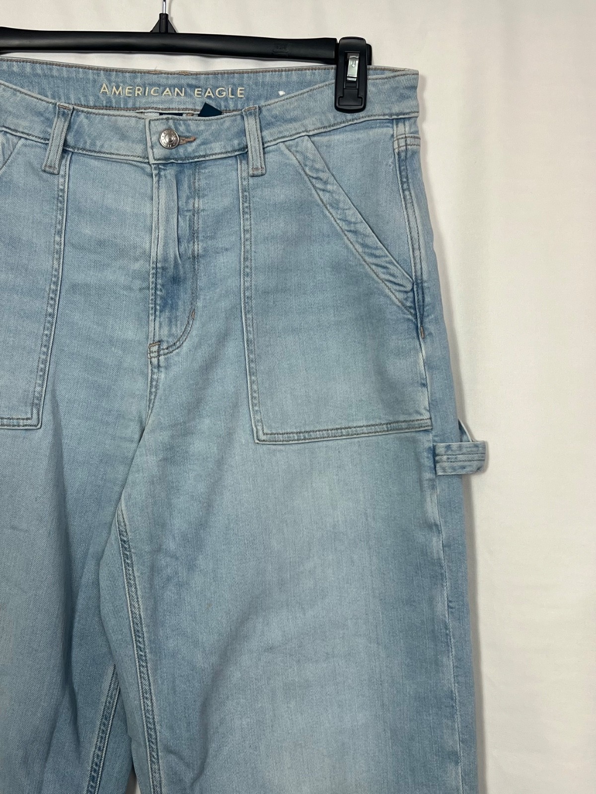 American Eagle Women’s Dreamy Drape Stretch Baggy Wide-Leg Jeans Size 12 Reg 31W