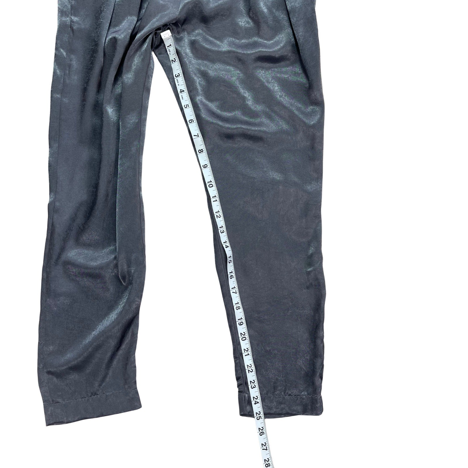 Overlover Womens Gray Pants Sz 2 Shimmer Metallic Cocktail Chic Quiet Luxury