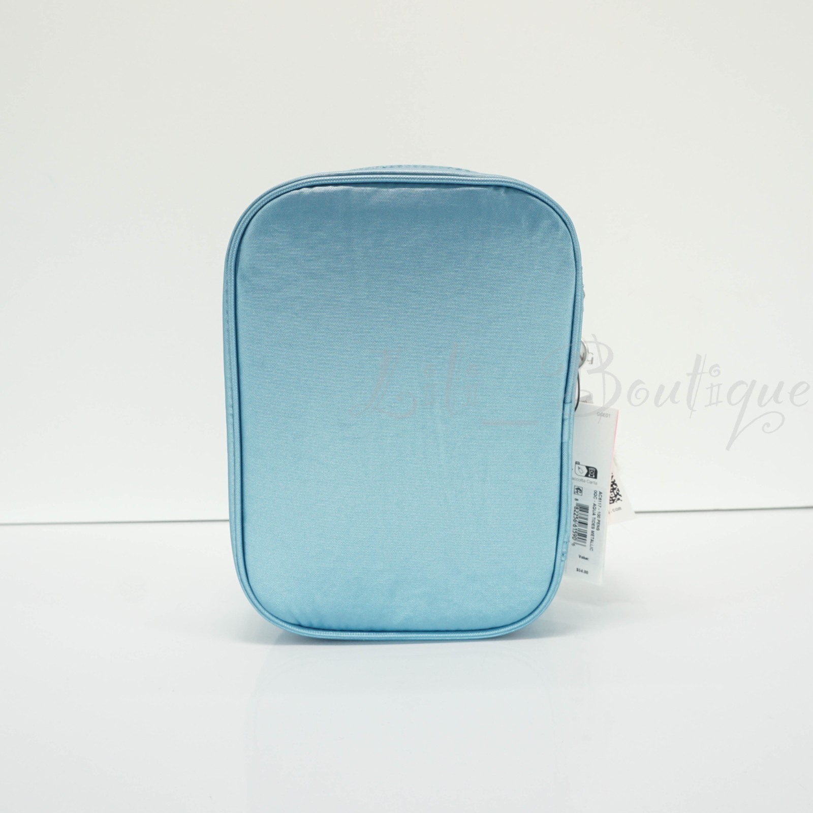 Kipling 100 Pens Case Pencil Accessory Polyamide AC6117 Aqua Tides Metallic $54