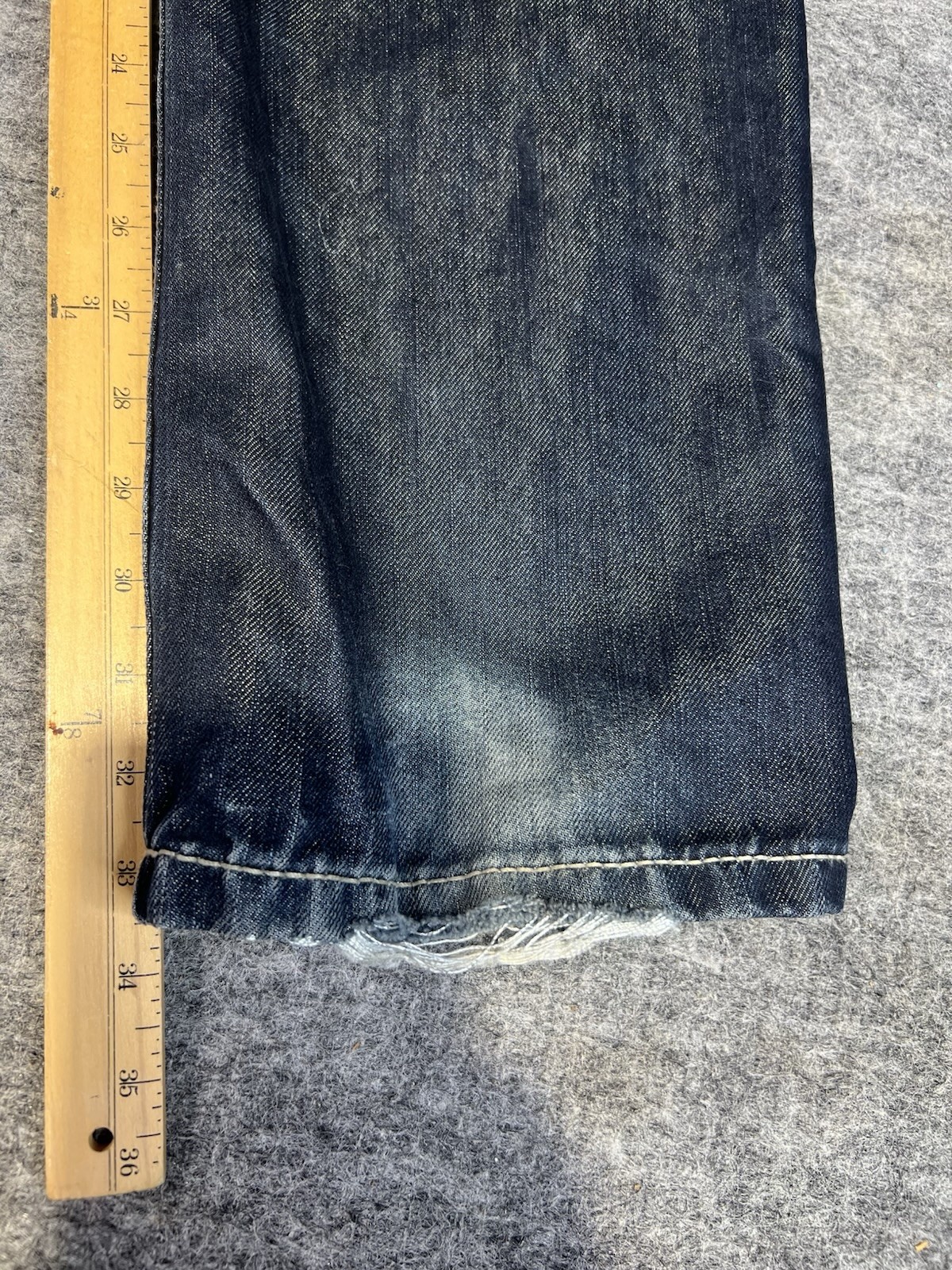 Express Kingston Mens 34×34 Distressed Bootcut Jeans Regular Rise Thick Stitch