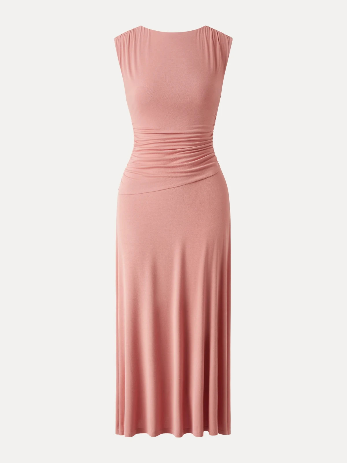 OGL Move Dress Breezy Cooling Side Ruched Maxi Small Sahara NWT