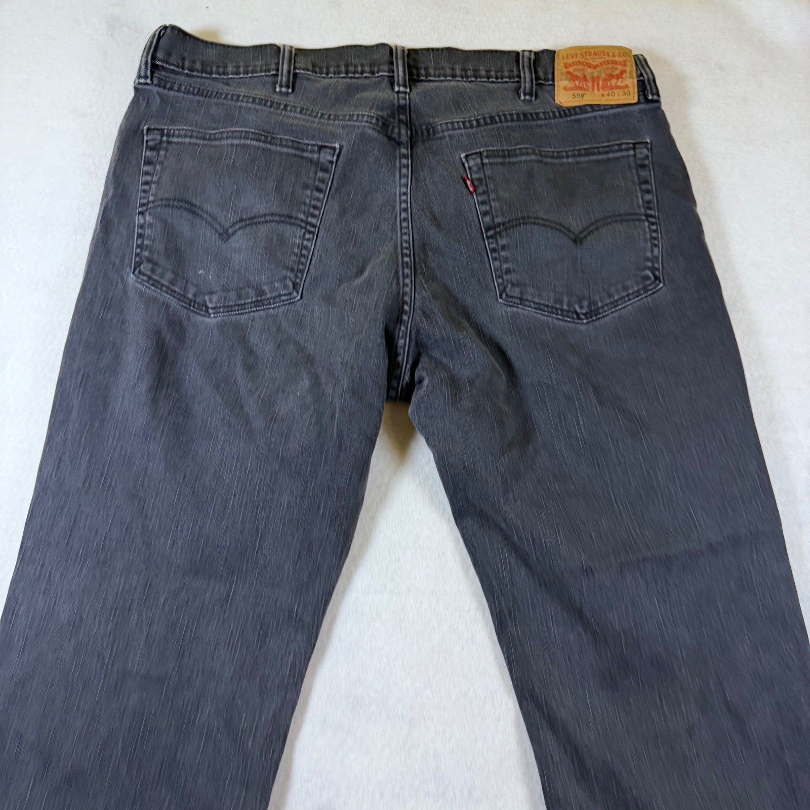 Levis 559 Relaxed Straight Mens Jeans Faded Black 40×30 Denim Pants