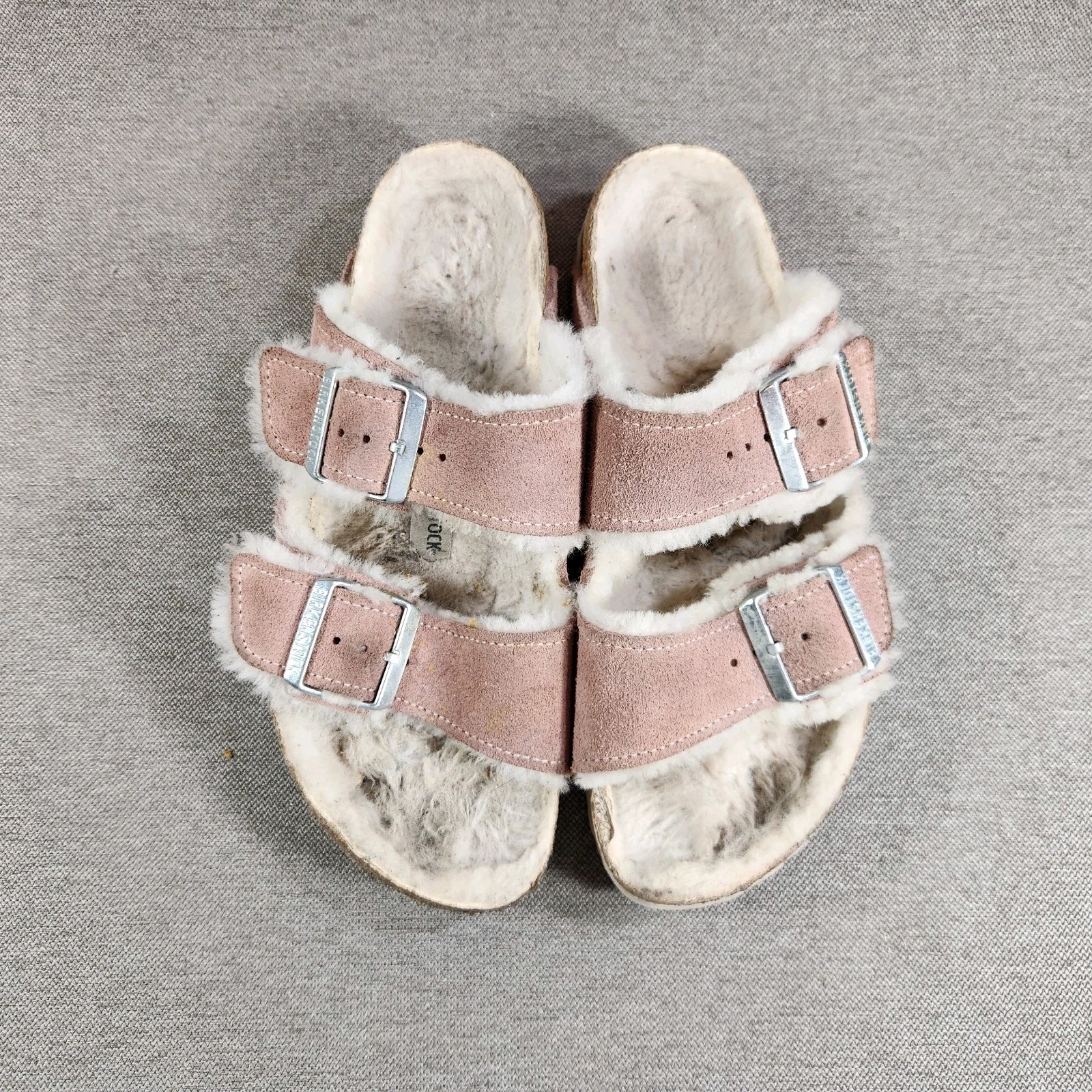 BIRKENSTOCK Arizona Shearling Pink Clay Straps Women’s Size 7 Sandals Shoes