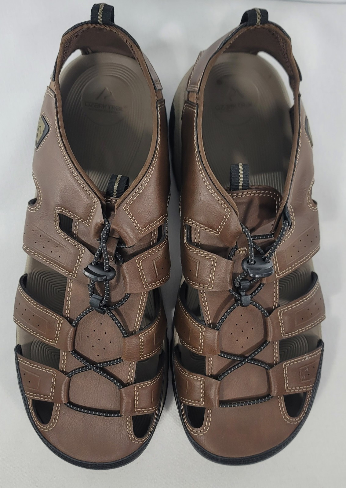 Ozark Trail Closed Toe Brown Adjustable Comfort Sock Rugged Outsole Size 13 NWOT