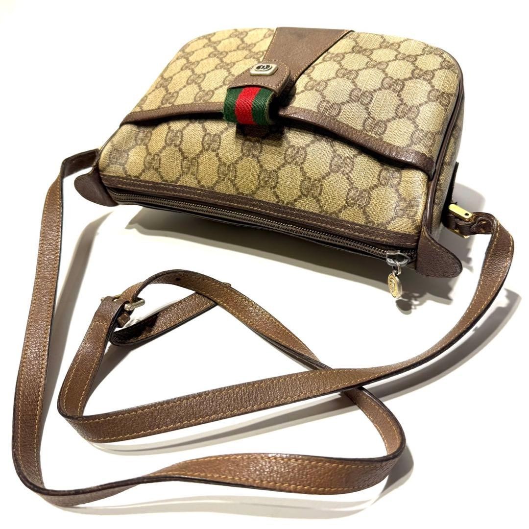 GUCCI Shoulder Bag GG Supreme Web Sherry Line Interlocking G W9.1xH7.7″