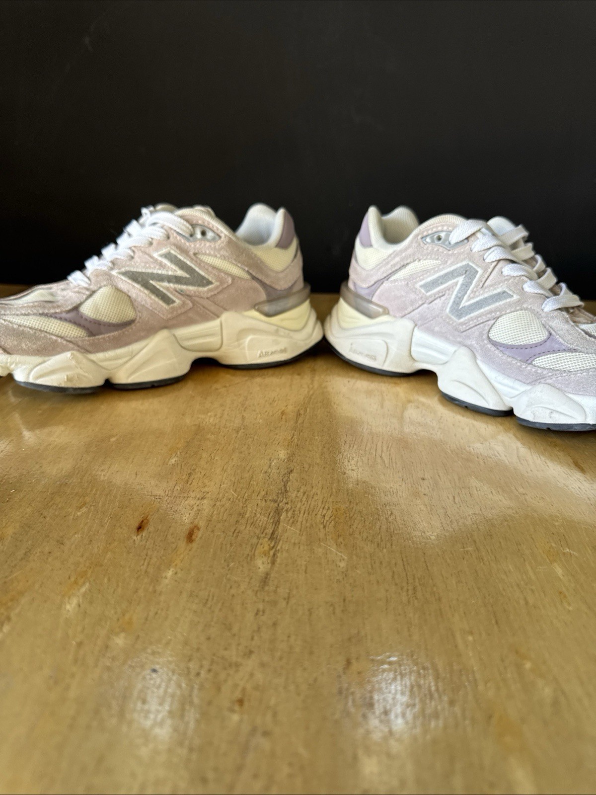 New Balance 9060 December Sky Pink Suede Grey Used Sz 3.5