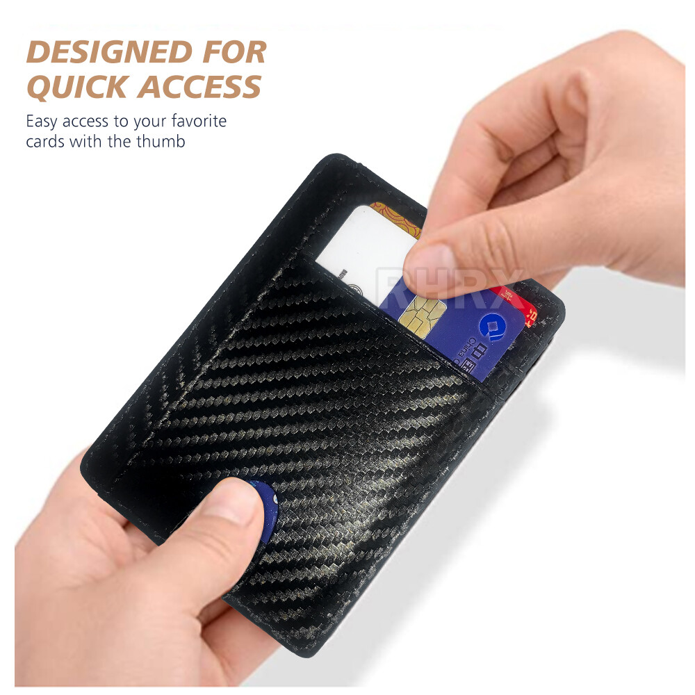 Mens RFID Block Slim Wallet Credit Card ID Holder Minimalist Front Pocket Wallet