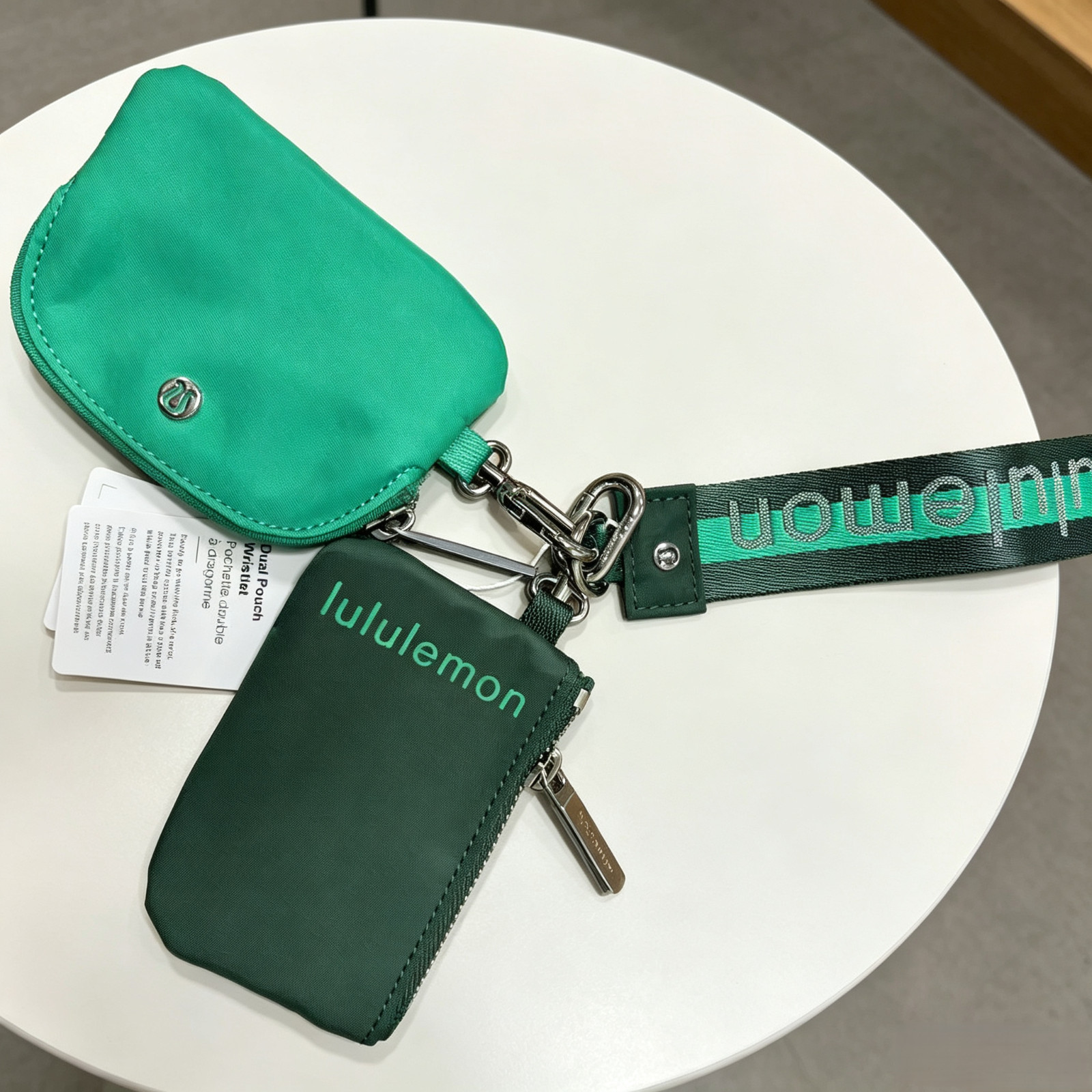 Lululemon Dual Pouch Wristlet Keychain Wallet Black, NWT