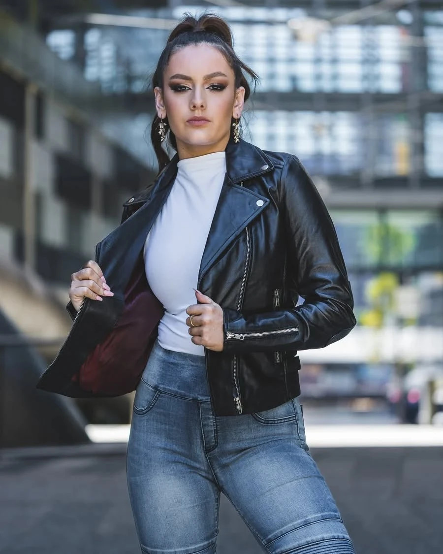 Premium Handmade Black Genuine Leather Jacket Women’s Apparel XS to 2XL