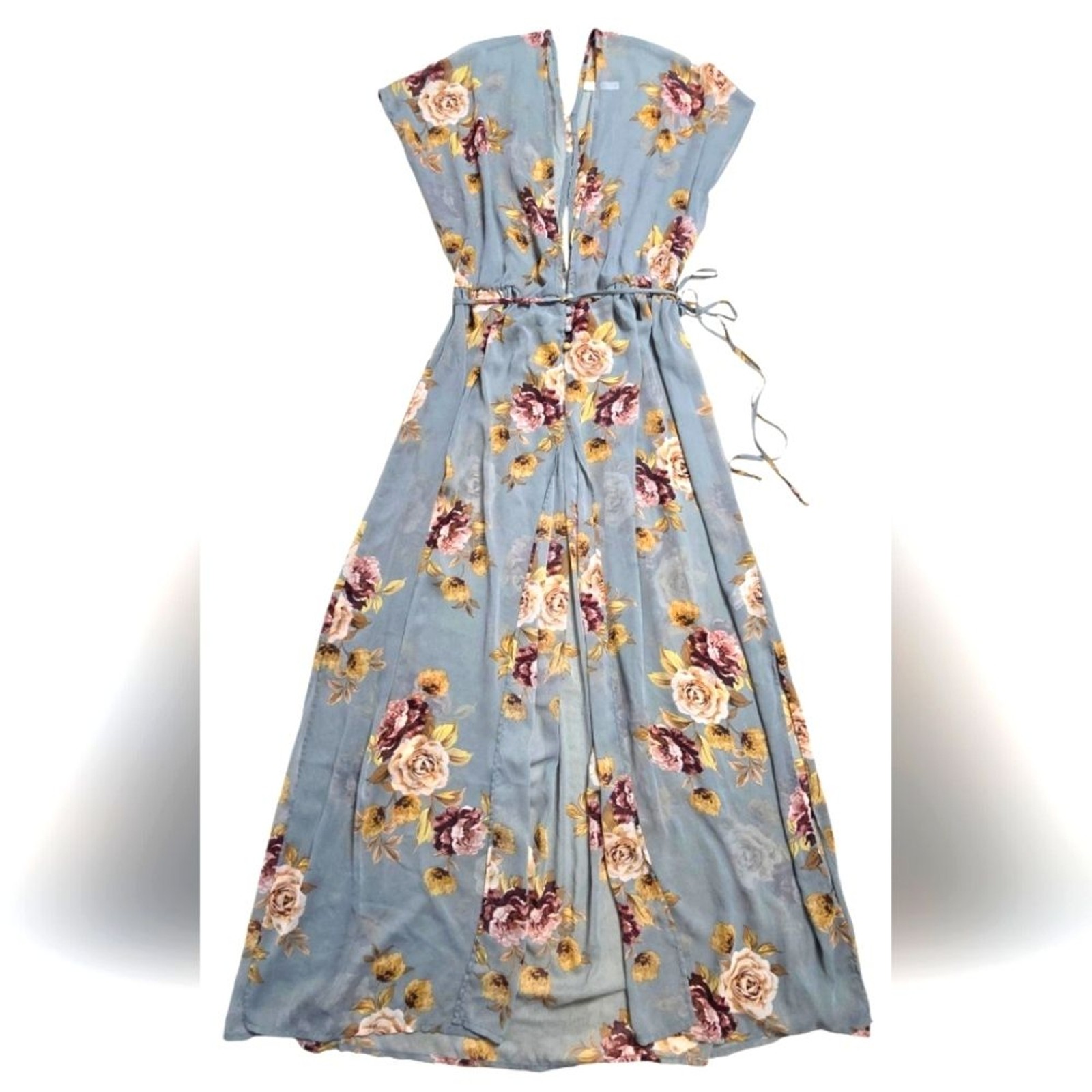 Floral Xhillaration Maxi Dress in Blue and Yellow