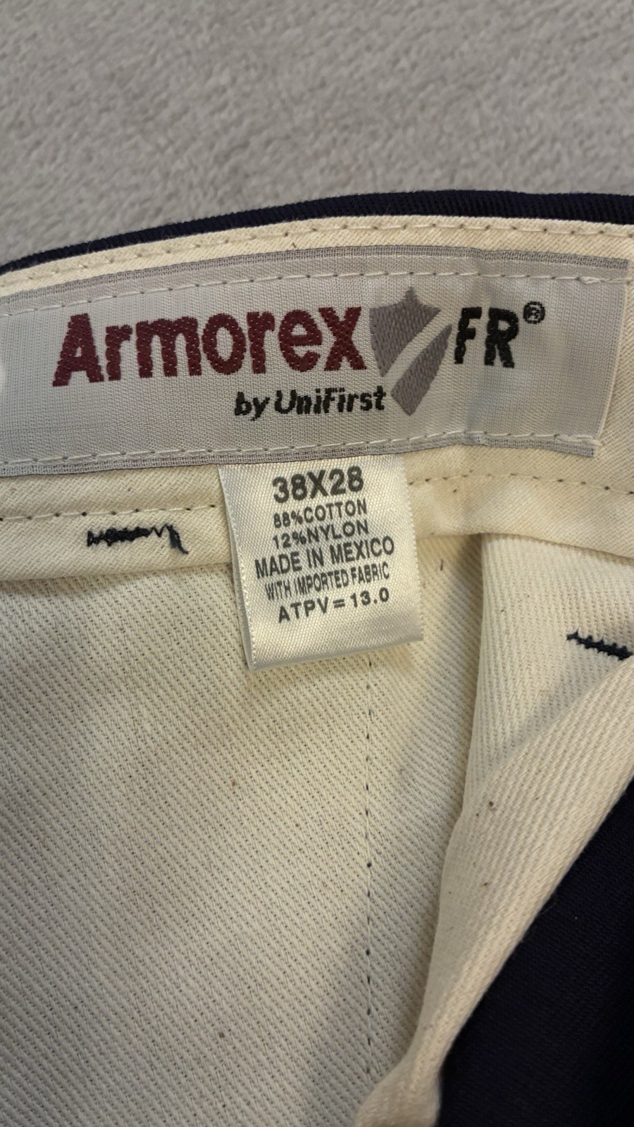 NWOT Unifirst – Men’s Armorex FR Work Pants – CAT 2 – ATPV 13.0 Navy Size 38×28