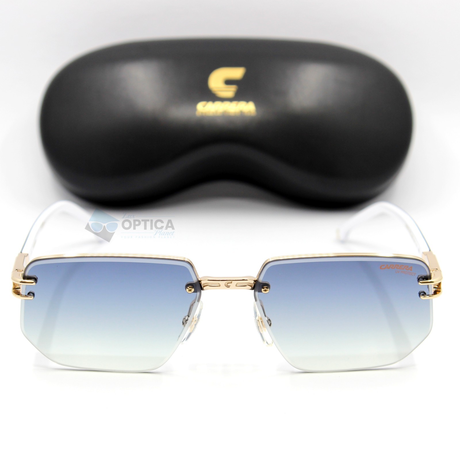NEW Carrera 1070/S 80S Sunglasses Black White Frame/Dark Blue Gradient Lens 60mm