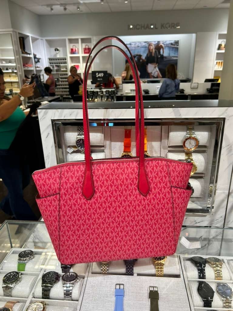 Michael Kors Marilyn Medium Shoulder Tote Bag Purse Dark Raspberry Handbag