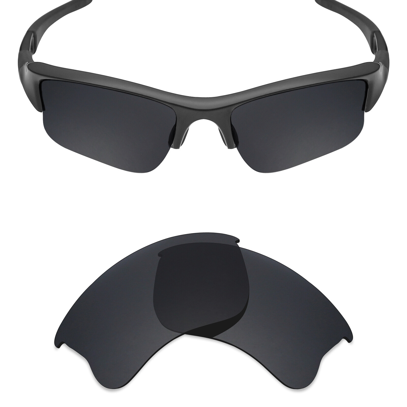hdhut Polarized Replacement Lenses for-Oakley Flak Jacket XLJ Stealth Black