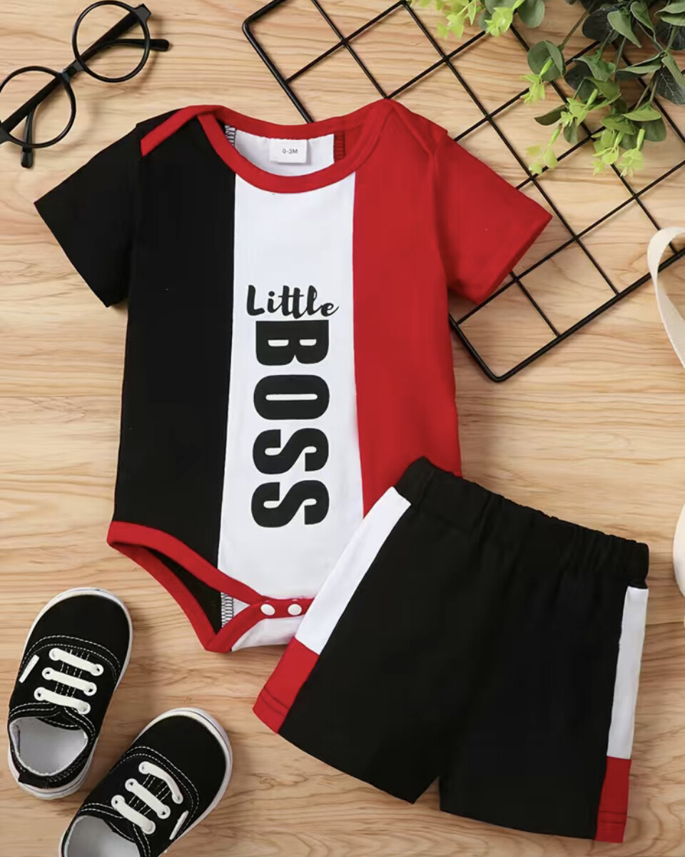 Cotton Short Sleeve Baby Boy Romper Crew Neck Very Soft 2pc Set