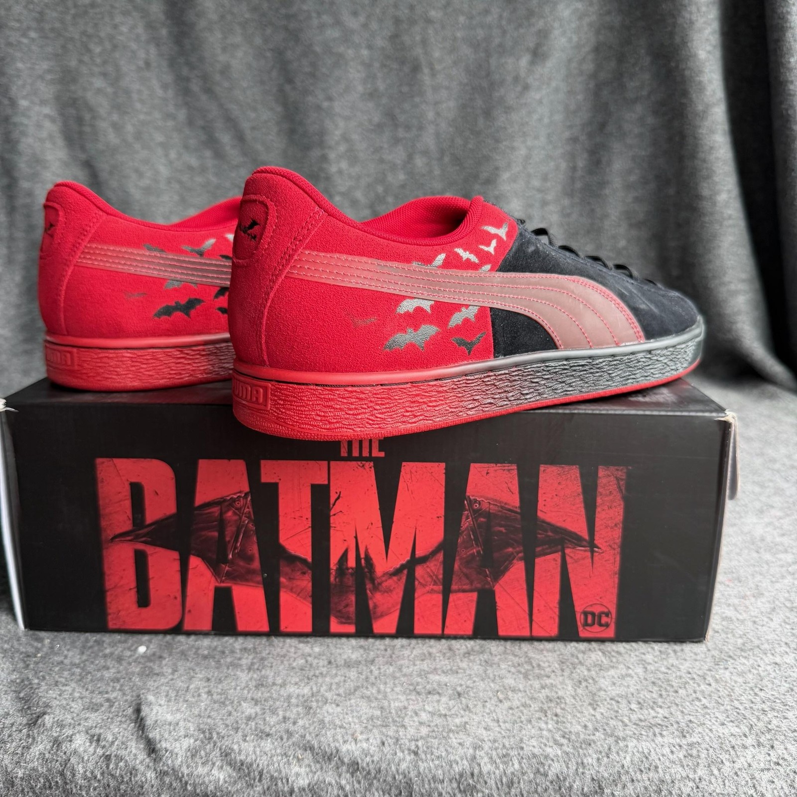 Puma Suede Classic Batman Shoes Mens Size 14 Black Red Sneakers 383241 01