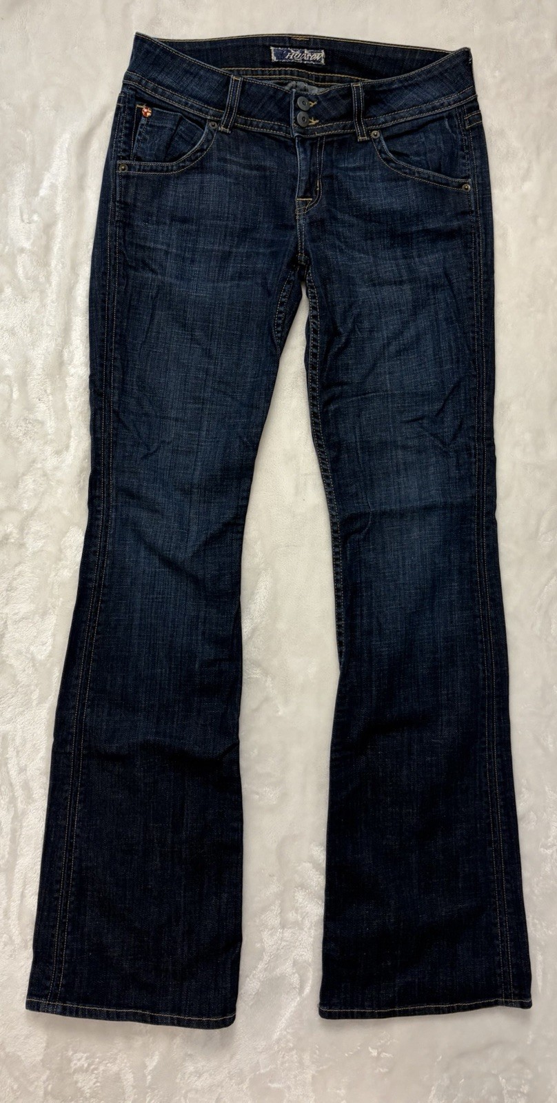 Hudson Women’s Dark Wash Low Rise Bootcut Stretch Denim Jeans Size 28