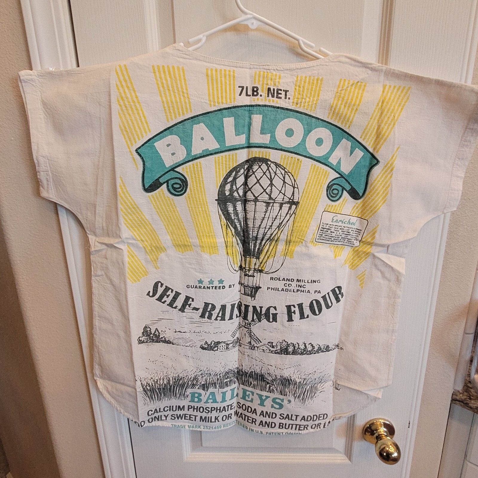 Flour Sack BALLOON Feed Sack Top T Shirt Vintage Look Cotton One Size TEE