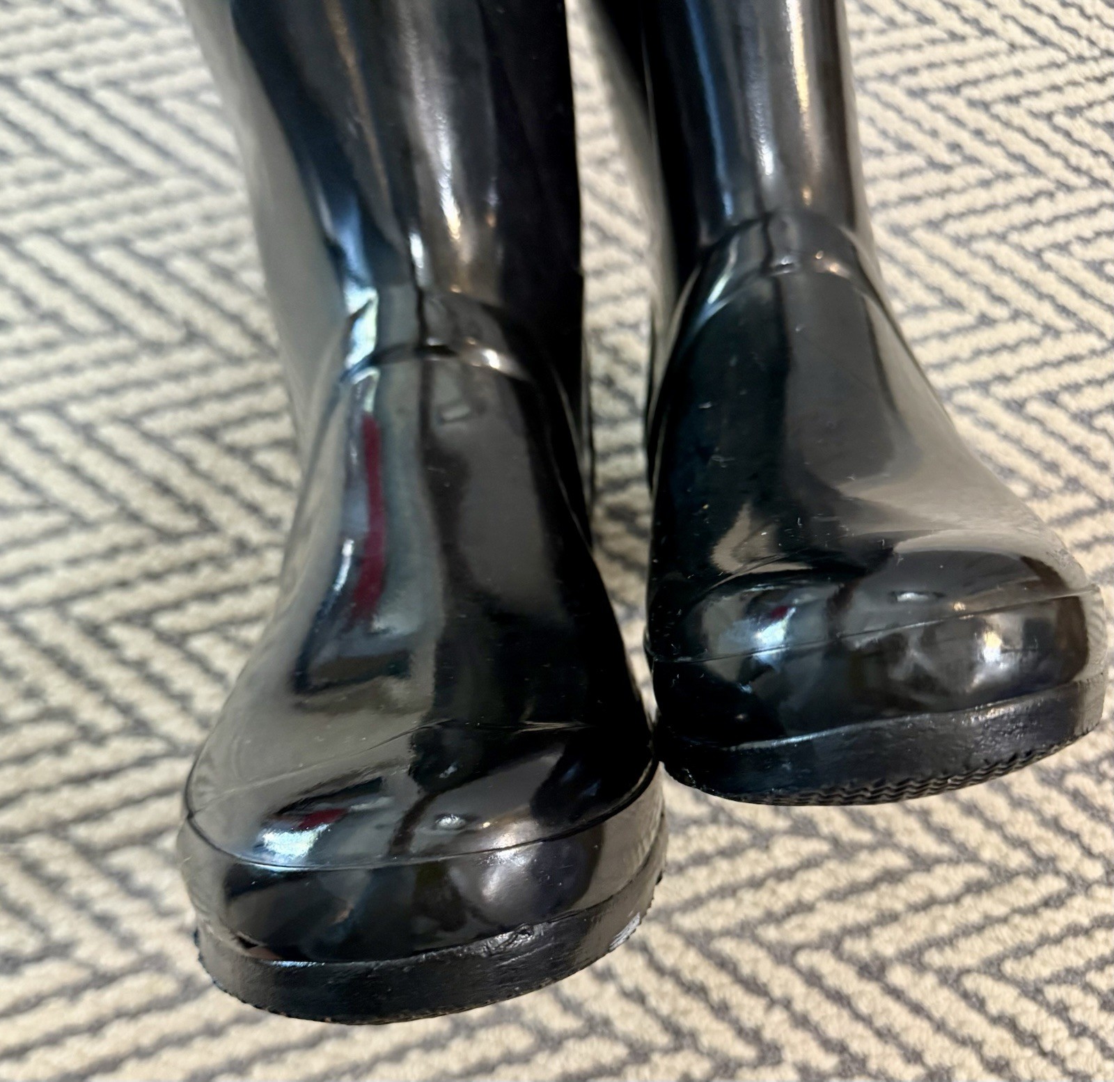 Hunter Womens 11 Boots Original Tall Back Rubber Wellies Shoes – Gloss Black New