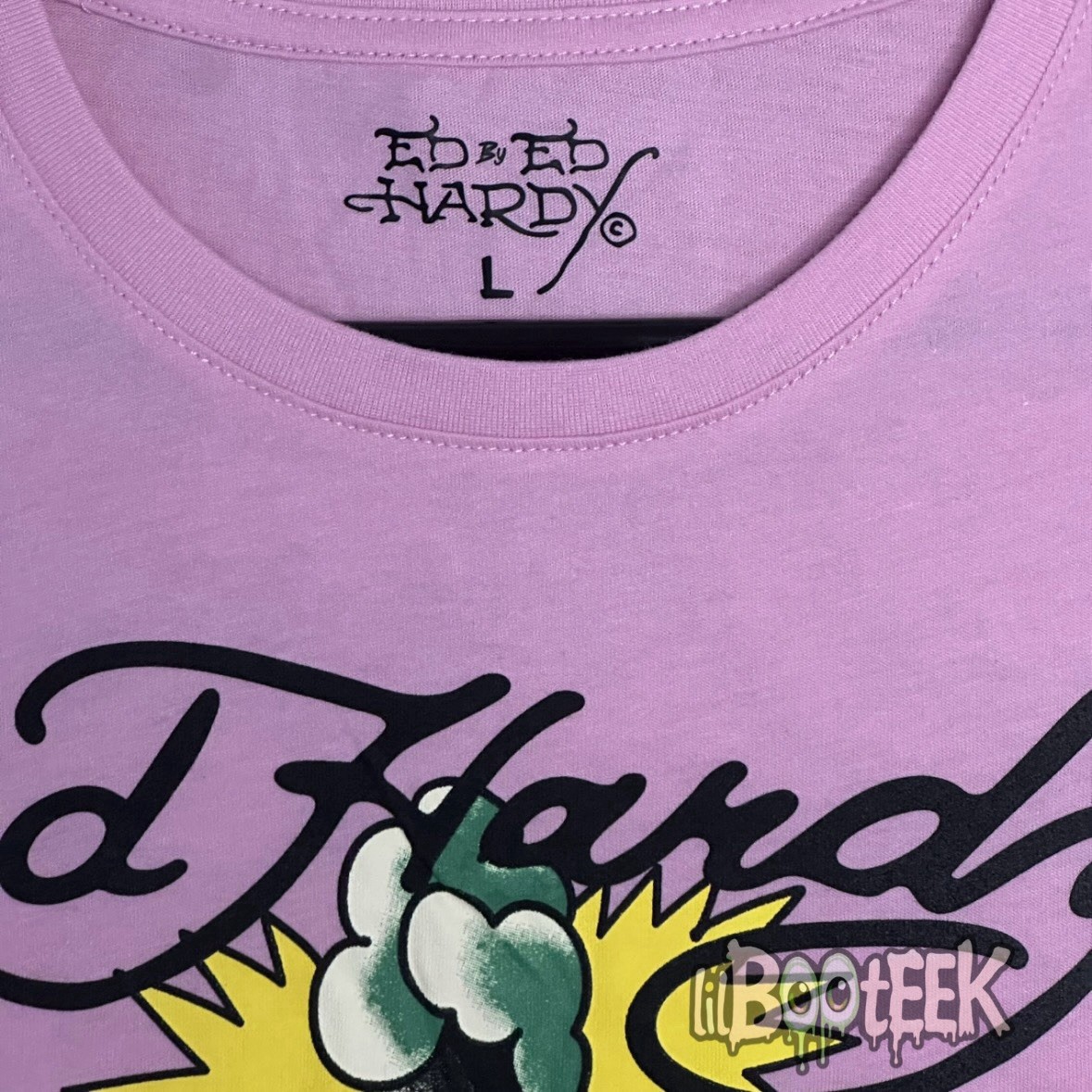 Ed Hardy Ladies LG True To My Love Graphic Tee – Bubble Gum Pink NEW VIRAL Y2K