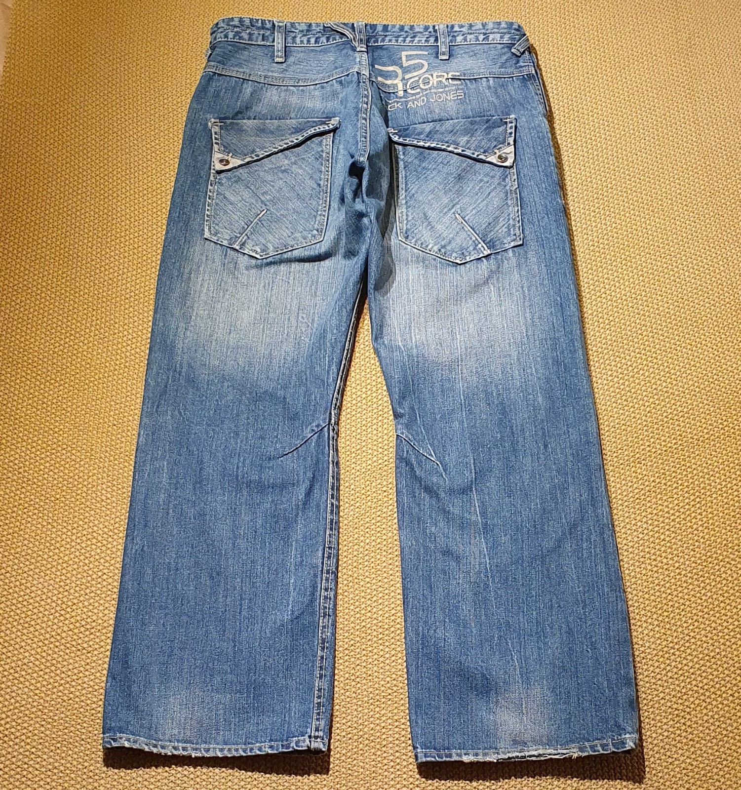 Jack & Jones Core Men’s Blue Wide Leg Jeans Sz W34 L30 Premium 100% Cotton Demin