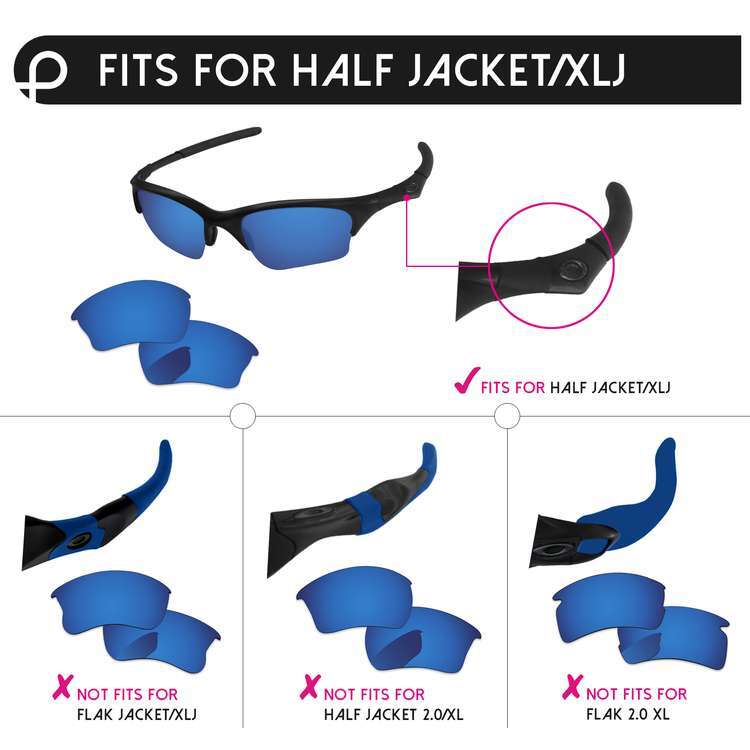 Lenslog Polarized Replacement sunglasse For-Oakley Half Jacket XLJ Multi-Options