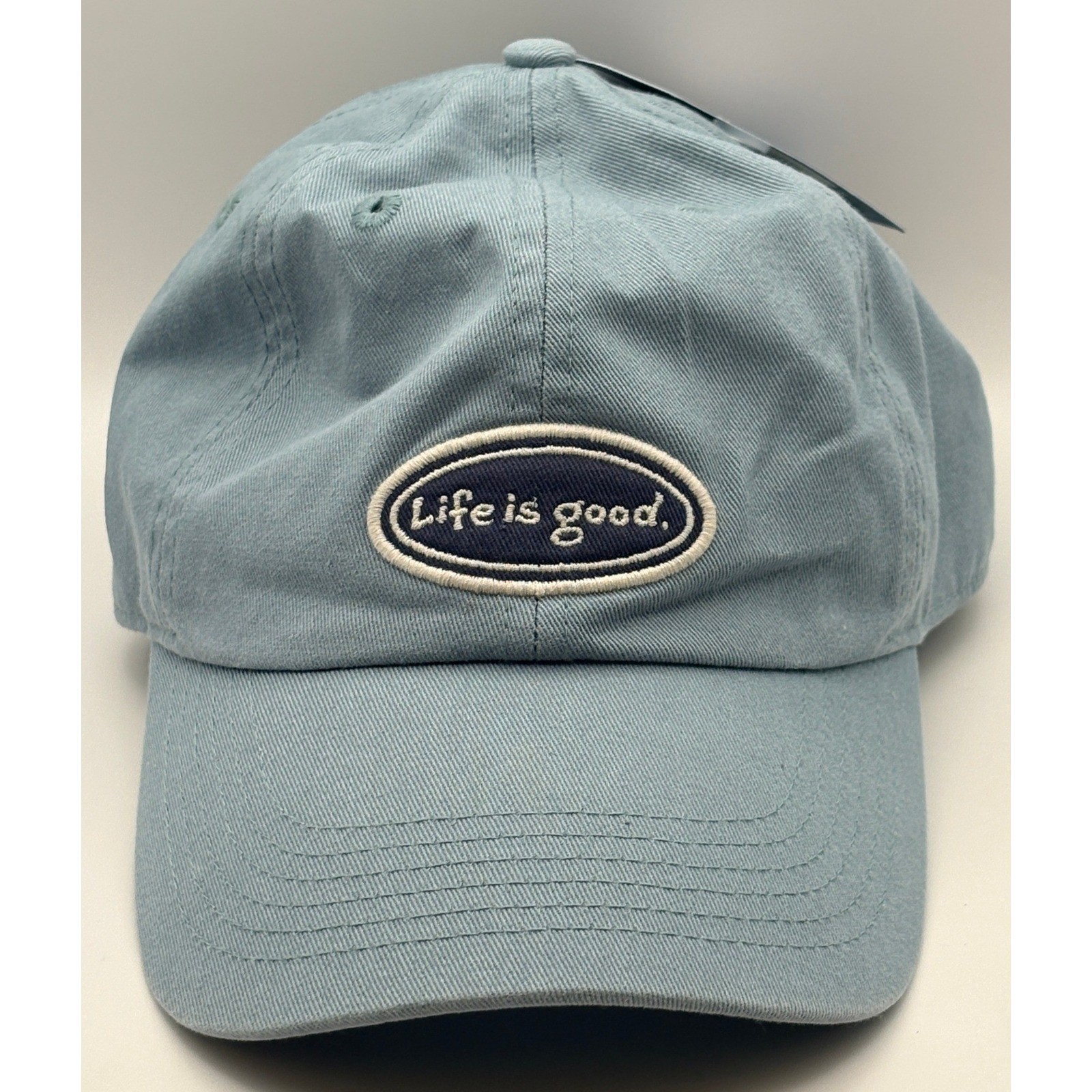 Life is Good Chill Cap Smoky Blue Vintage Oval Logo Cotton Adjustable Hat NWT