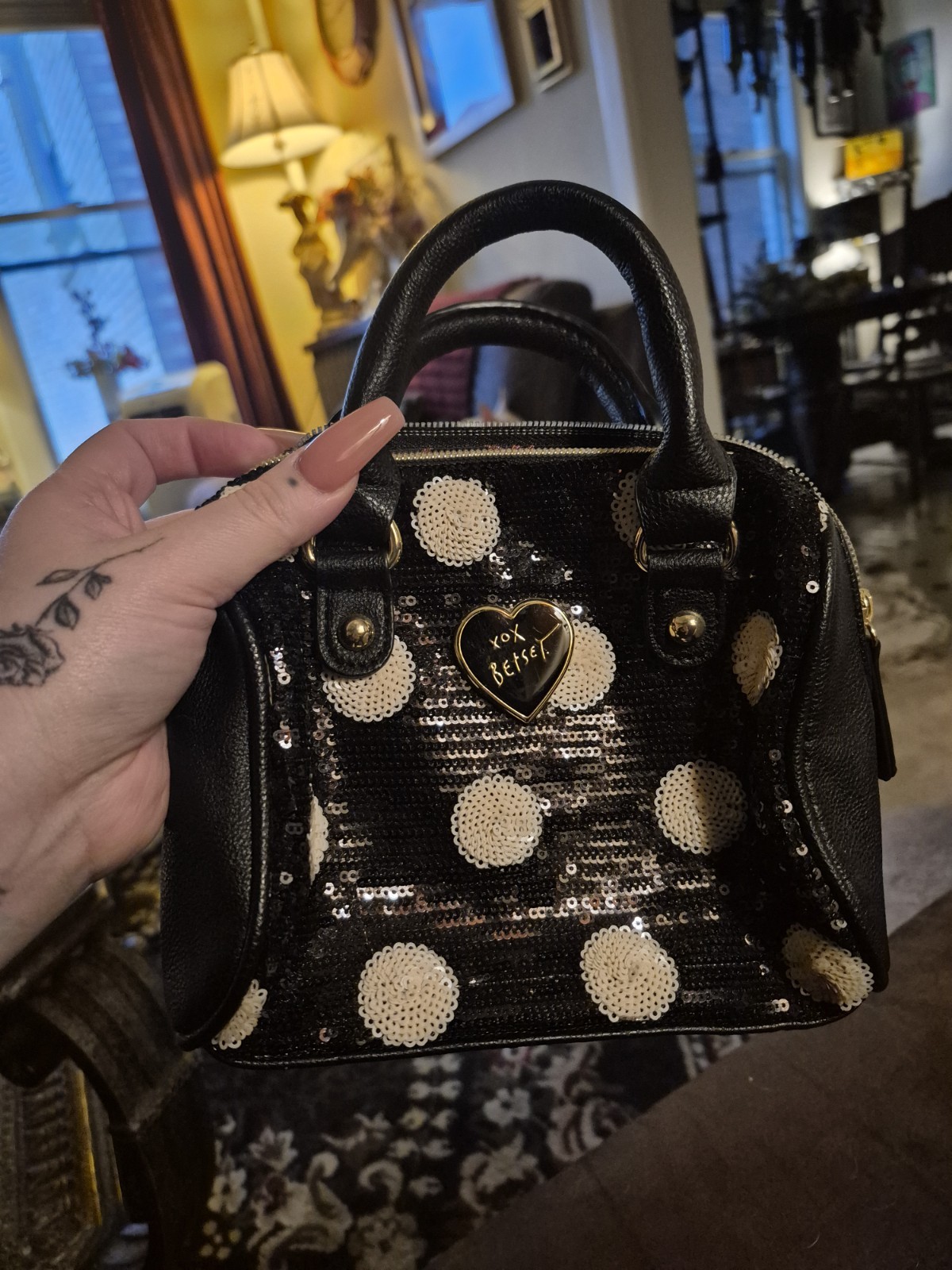 Betsey Johnson Polkadot Sequin Handbag