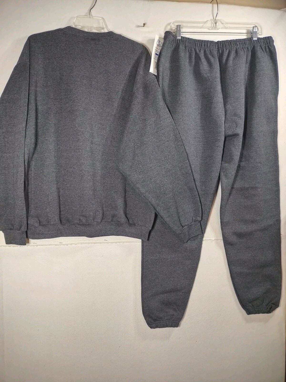 Vintage Pluma Heavyweight Athletic Sweatshirt & Pants Suit Mens XL Gray NWT USA