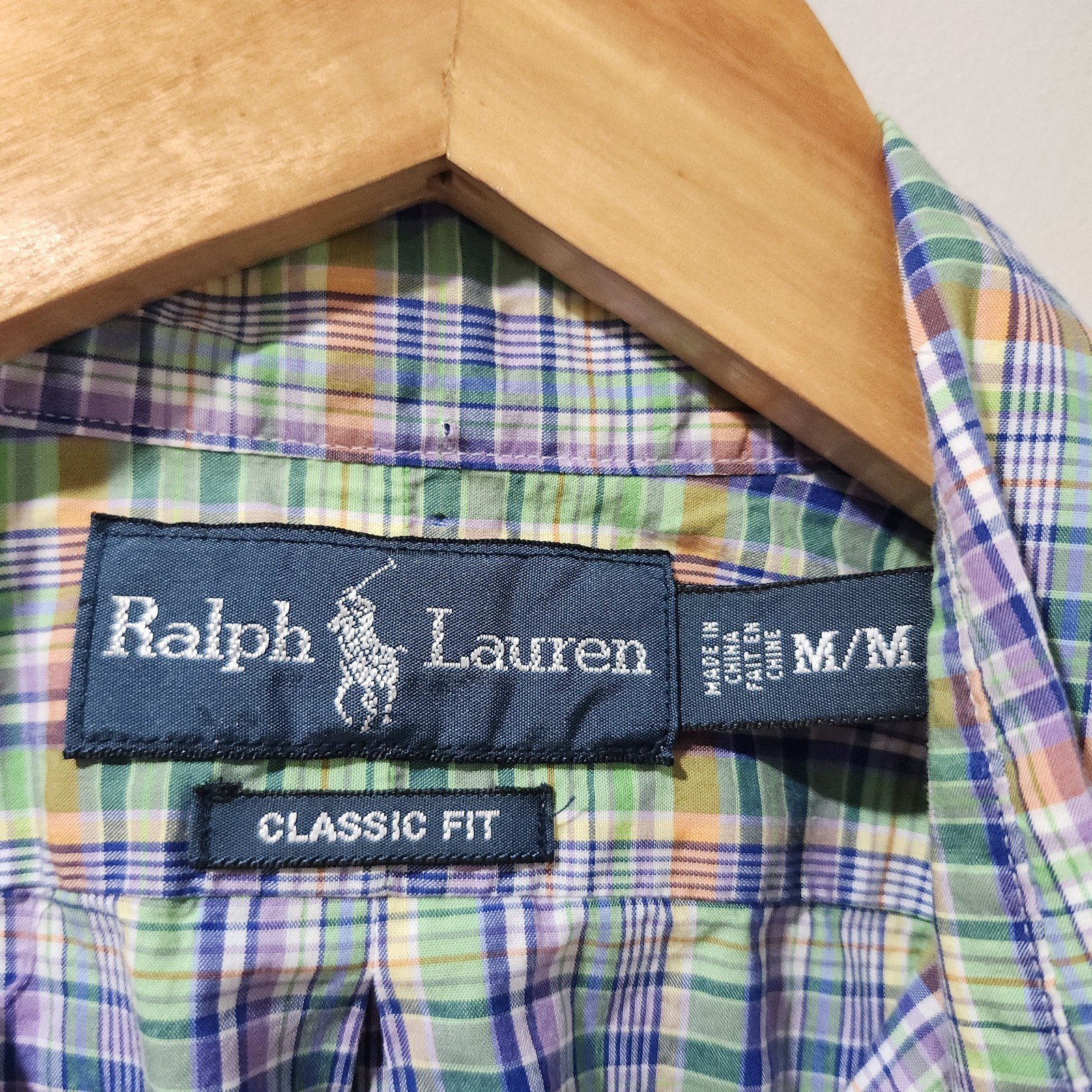 Polo Ralph Lauren Plaid Check Button Down Classic Preppy Outdoor Money Medium