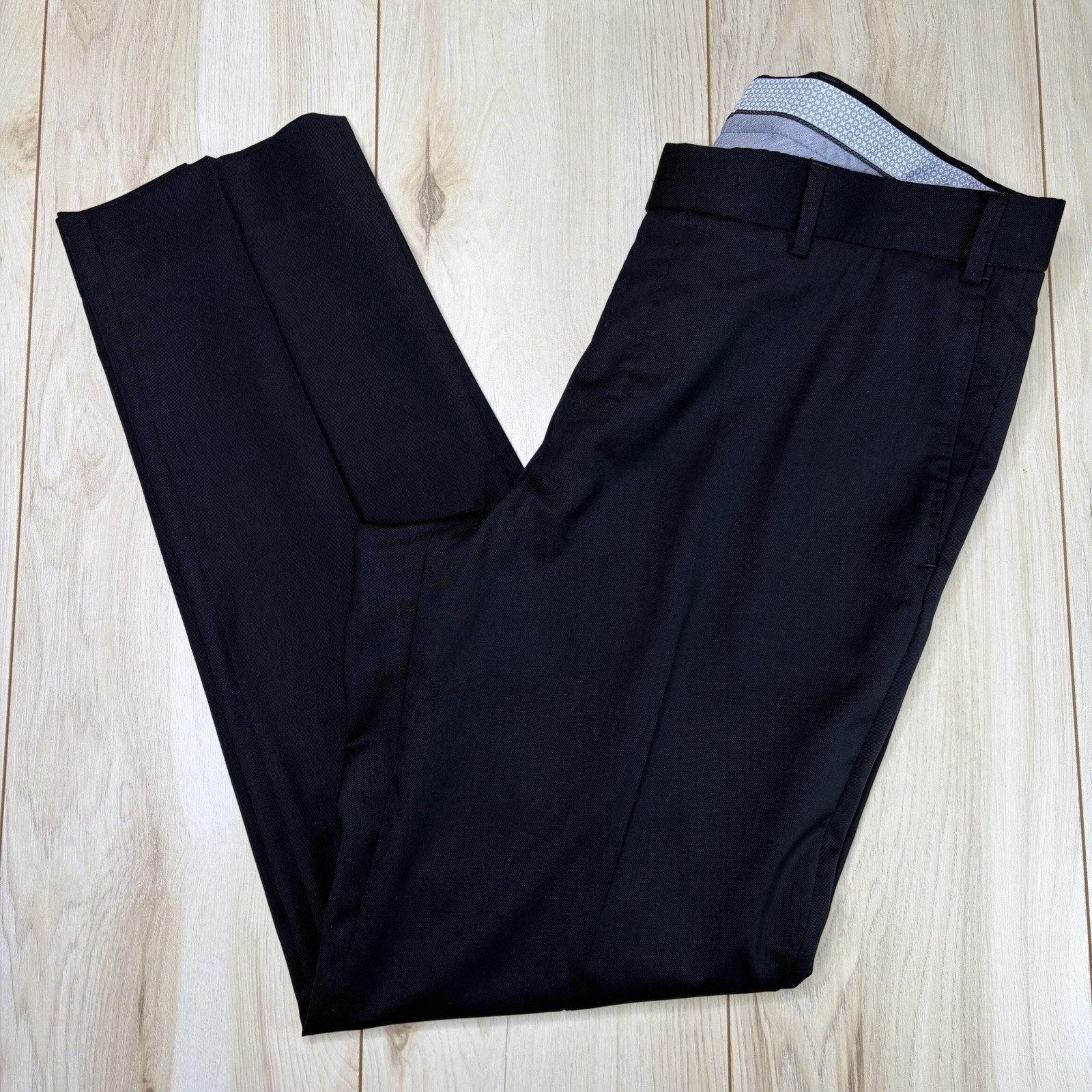 Hiltl Virgin Wool Dress Pants Mens Size 36×32 Black Luxury Trousers Travel