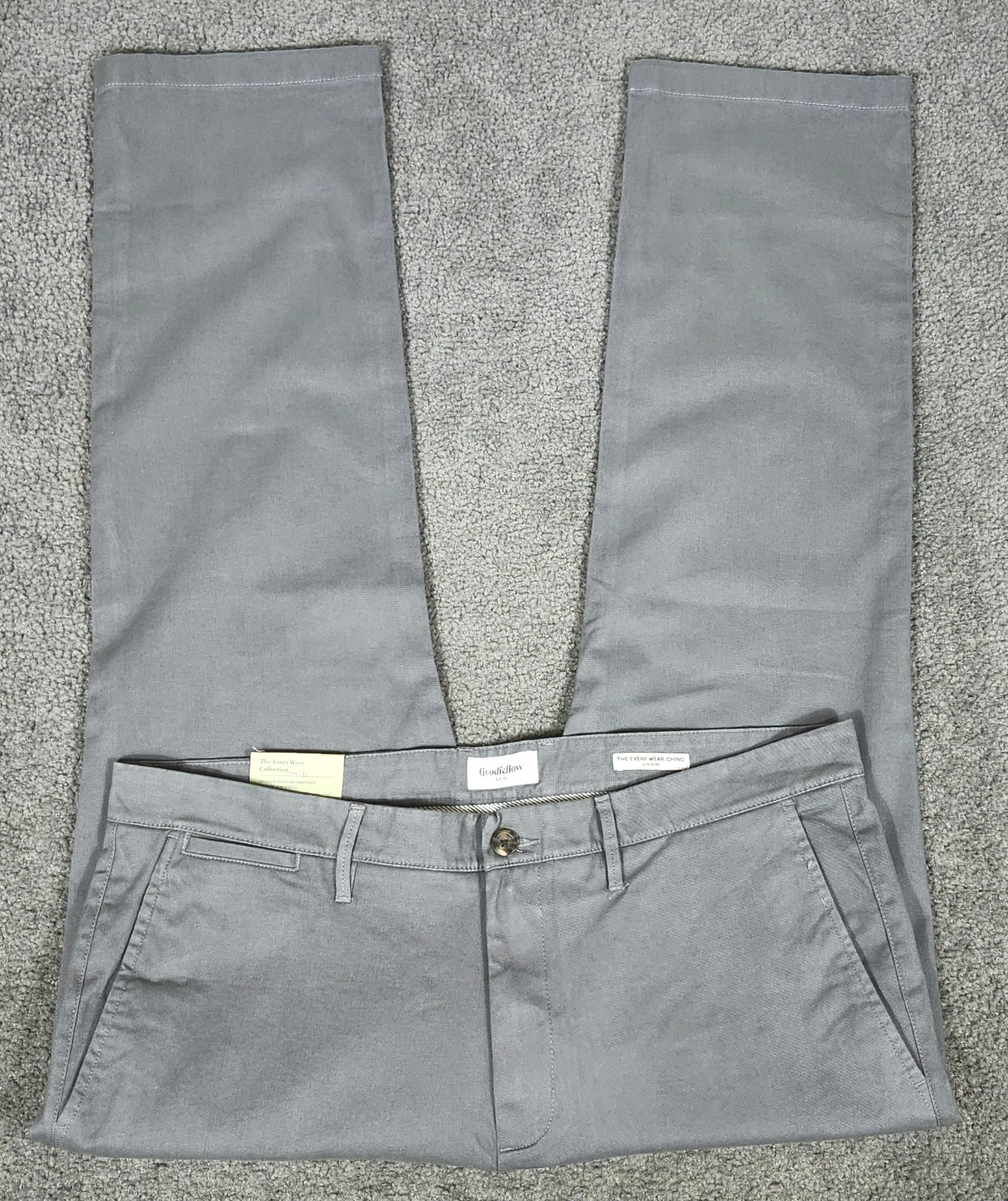 Men’s Chino Pants 40×30 Dark Gray Slim Fit Goodfellow Stretch Flat Front