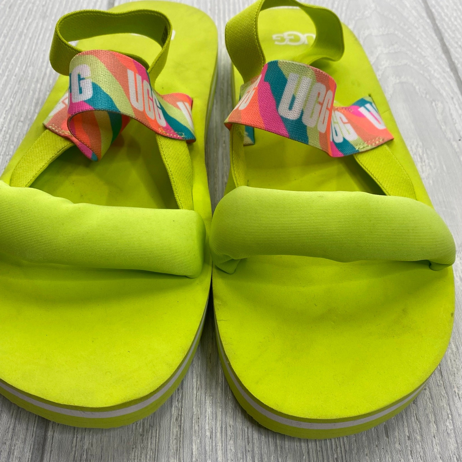 Ugg Women’s Lime Green Strappy Zuma Sling Sandals Size 6