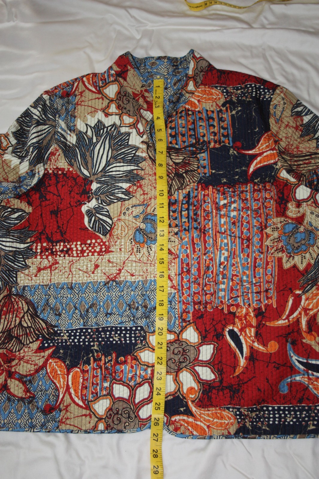 Reversible Quilted Patchwork Jacket Womens Boho Artisan Floral Geometric Opn Frt