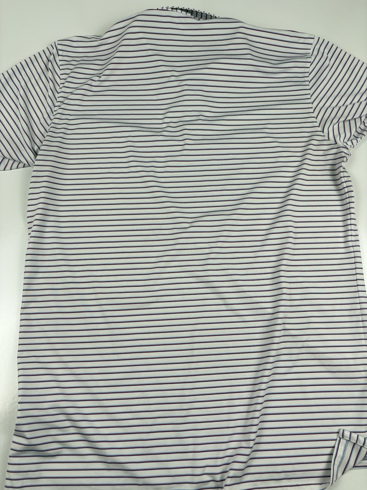 Holderness & Bourne The Sutton Golf Polo Mens L Tailored Fit White Stripe HB2003