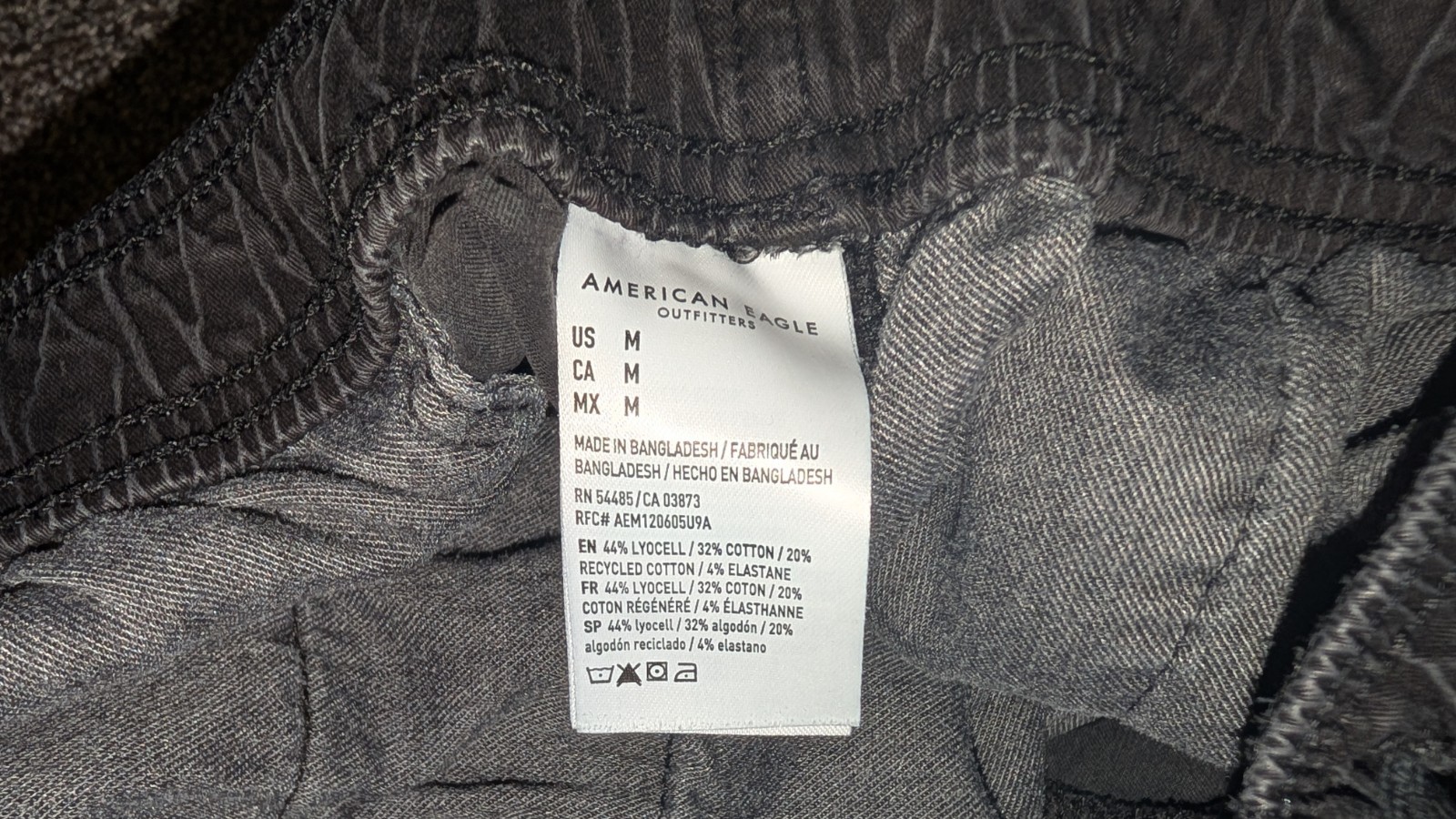 American Eagle Pants Mens M Gray Drawstring Jogger Tapered Athletic Flex Stretch
