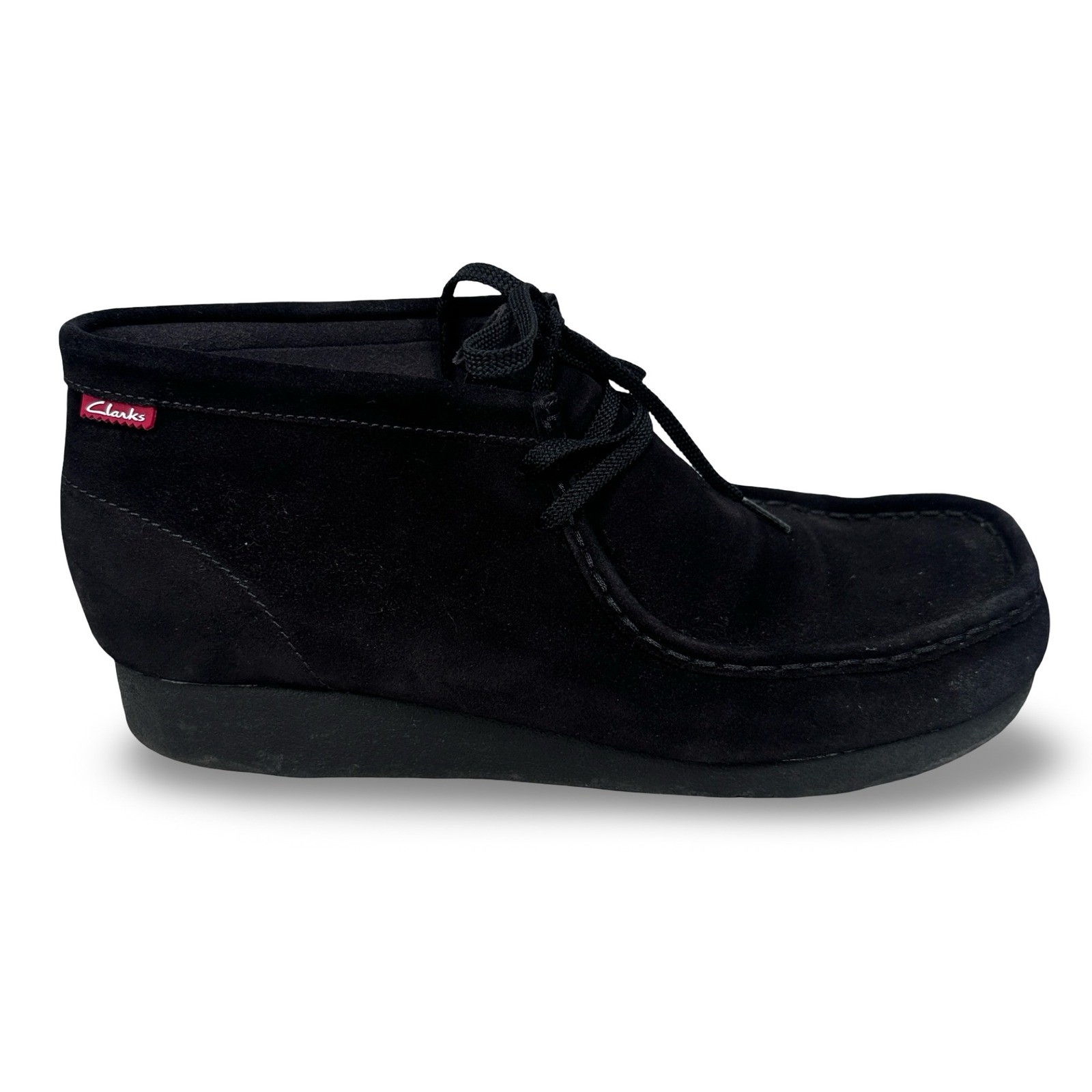 Clarks Wallabee Boot Mens 11 M Black Suede Chukka Moccasin Toe 78731 07/07