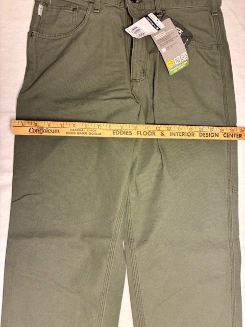 Carhartt FRB 159MOS CAT2 Loose Fit Olive Moss Green Canvas Work Pants Jean 33×34