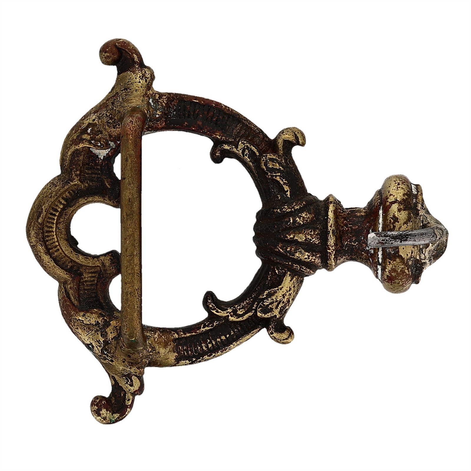 Brass Baroque Rococo Scroll Ornate Antique Victorian Edwardian Vtg Belt Buckle