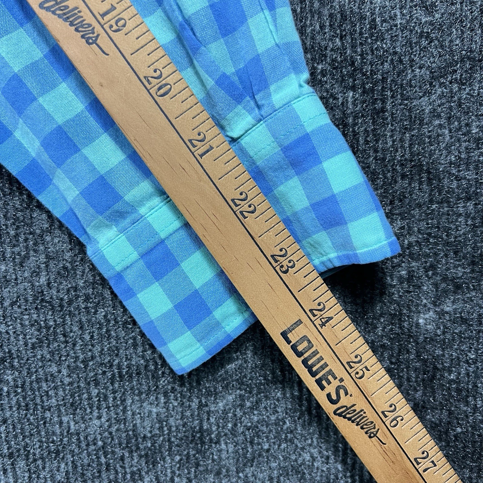 Vineyard Vines Women’s Gingham Popover Shirt Size 12 Turquoise/Blue Check