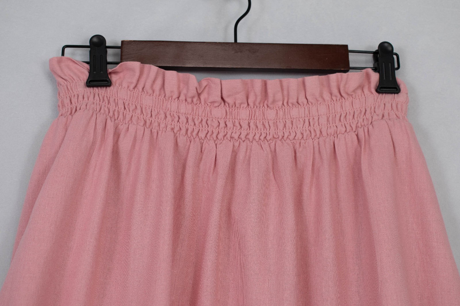 Amalfi Linen Drape Full Midi Skirt Woman’s L Wide Gathered Waistband