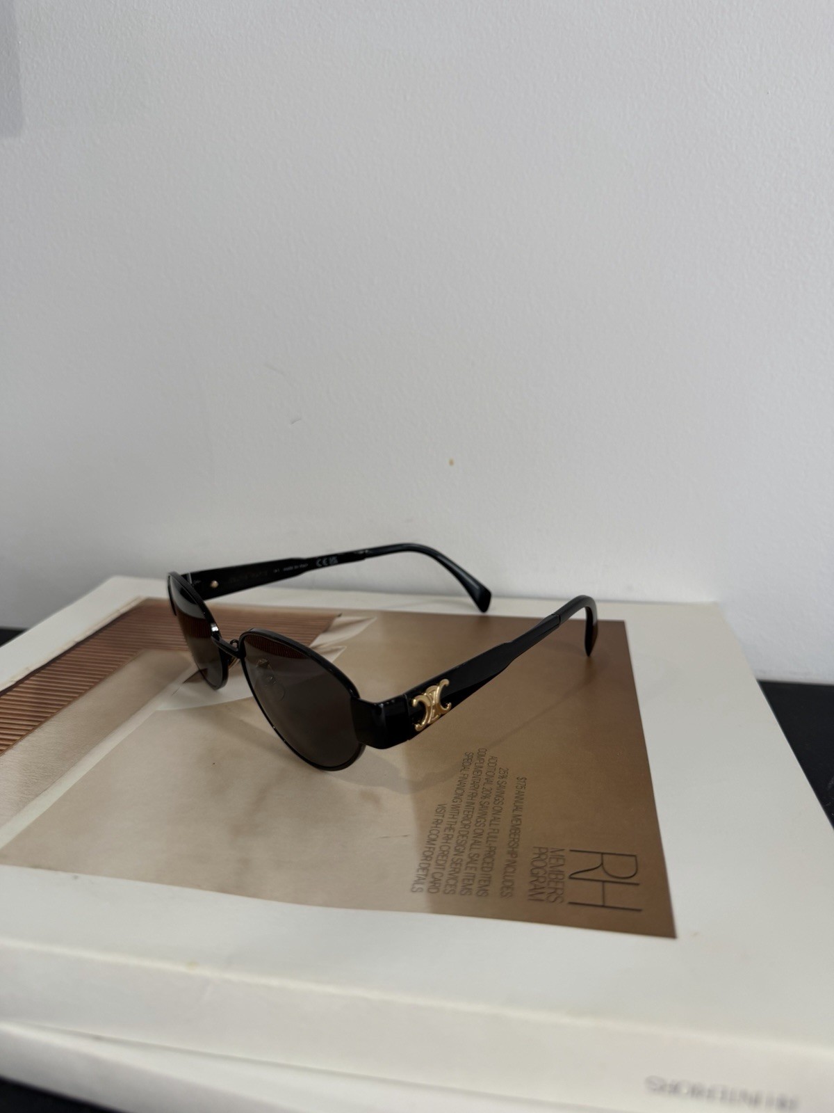 Celine Black And Gold Triomphe Metal 01 Sunglasses Authentic