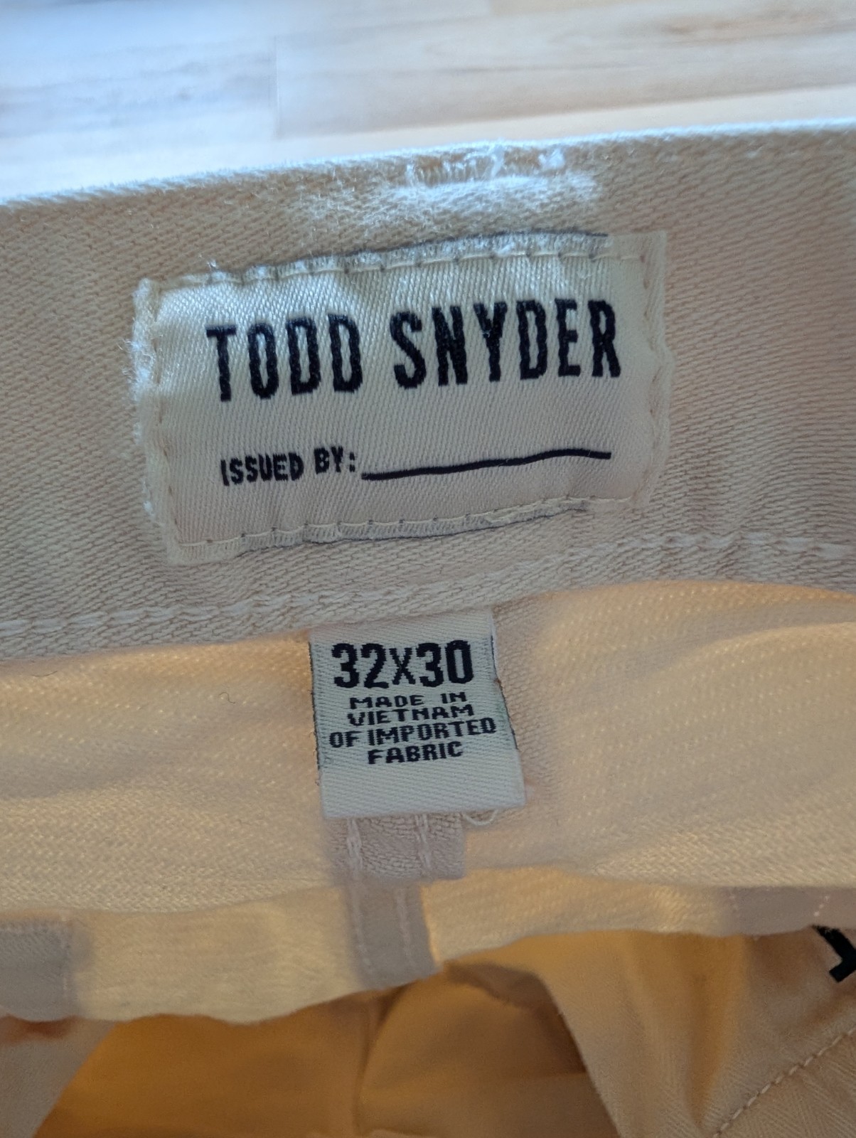 Todd Snyder Chino Pants Mens 32×30 Cream Slim Fit 5-Pocket Stretch Beige Jeans