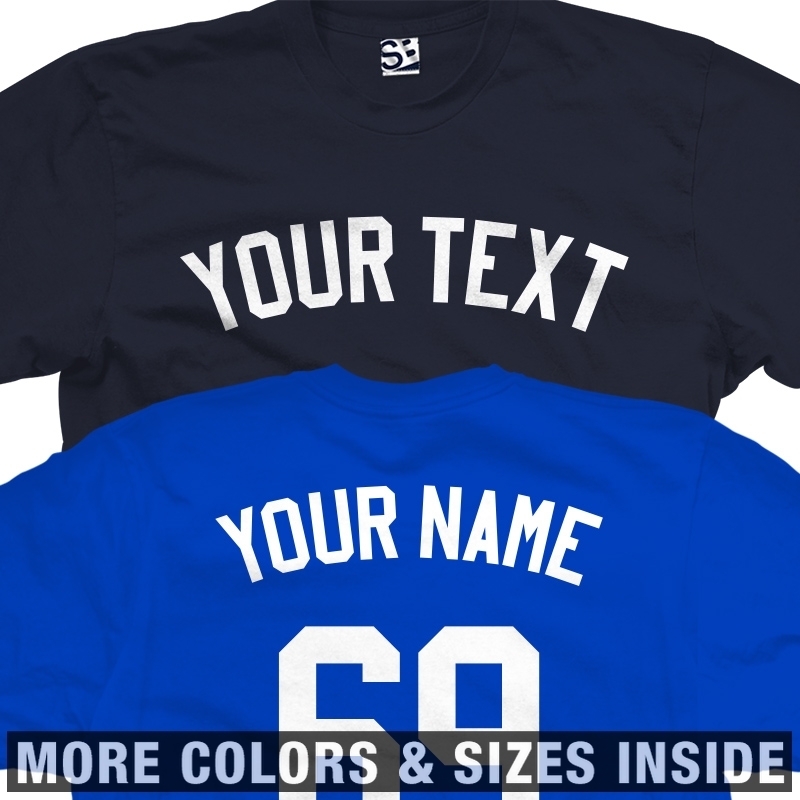 Custom Yankee Shirt Baseball Jersey Front & Back Name Number | Mens Tee