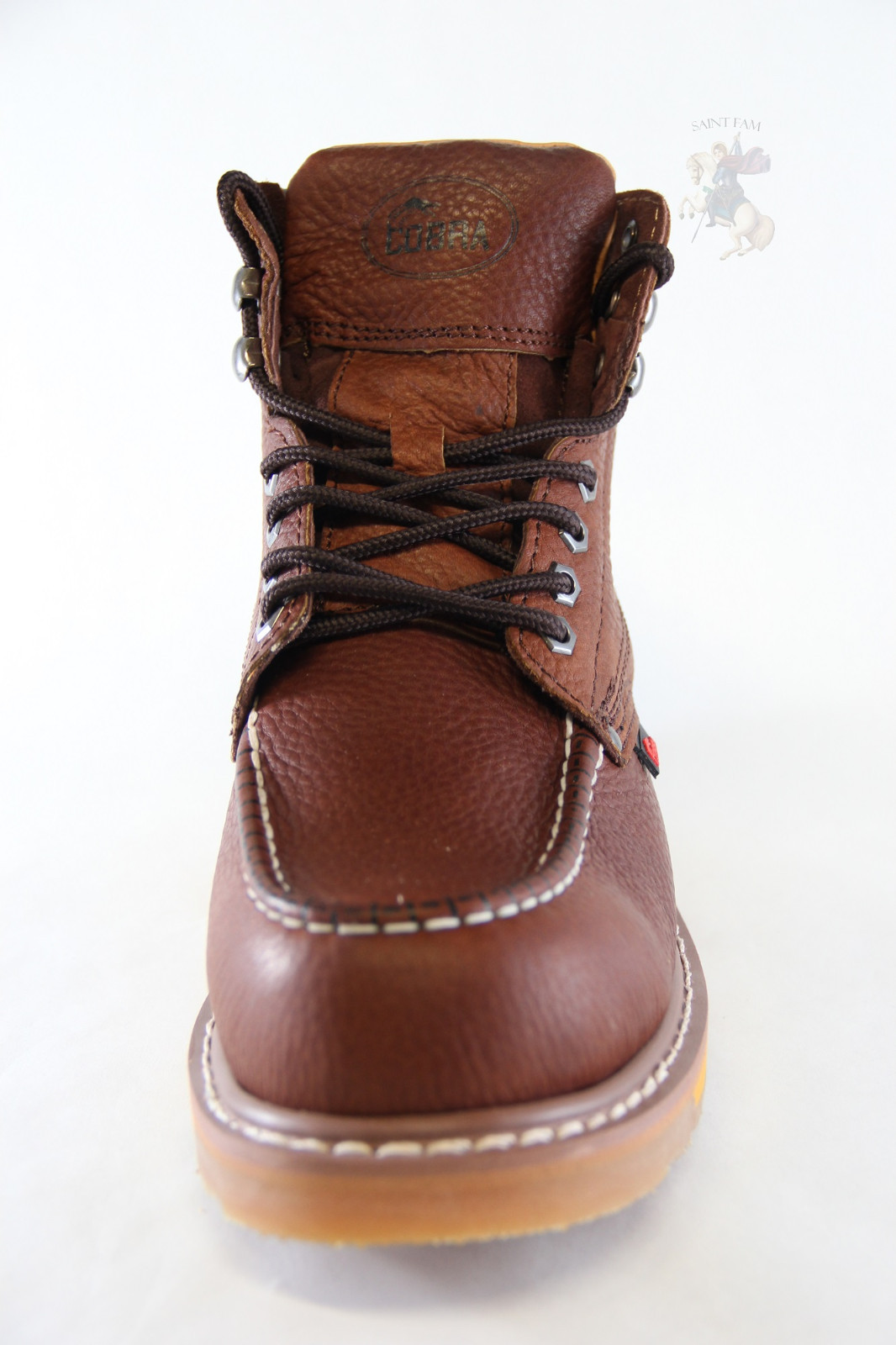 Men Work Boot Cobra C27M Dark Brown Genuine Leather Welt Construction Brand New