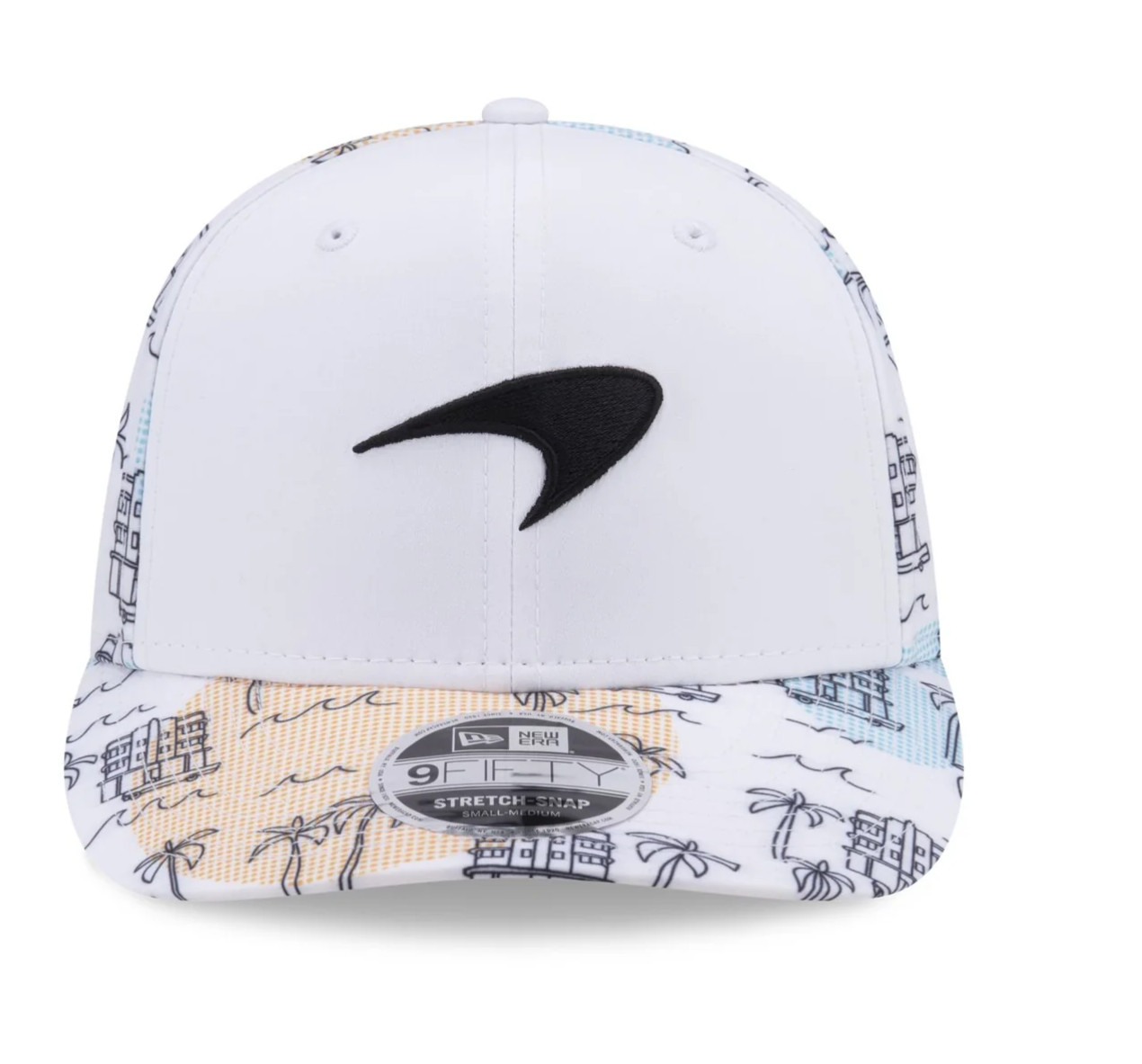 McLaren Racing Formula 1 Team 2024 Miami Race White Cityscape Cap. Replica.