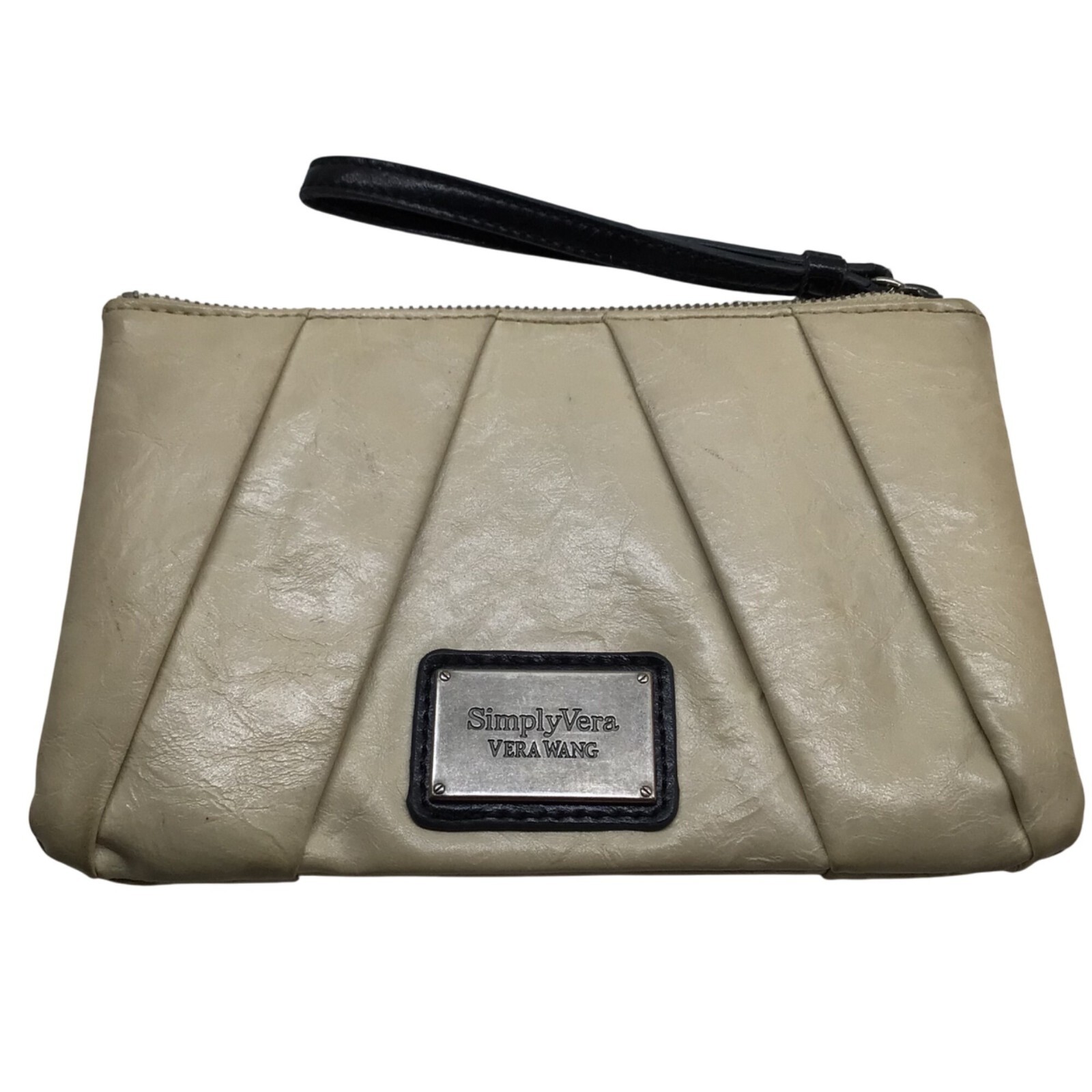 Simply Vera Vera Wang Womens Beige Wristlet Clutch 100% Man-Made Material